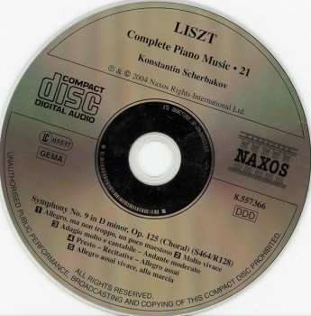 CD Franz Liszt: Beethoven: Symphony No. 9 (Piano Transcription)