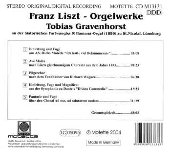CD Franz Liszt: Orgelwerke St. Nicolai Lüneburg