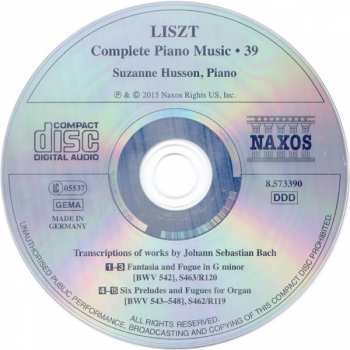 CD Franz Liszt: Transcriptions Of J. S. Bach