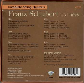 7CD/Coffret Franz Schubert: Complete String Quartets