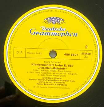 LP Franz Schubert: Forellenquintett • Trout Quintet • Quintetto »La Trota«