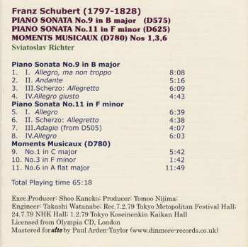 CD Franz Schubert: Piano Sonatas Nos.9 & 11 / Moments Musicaux 1, 3 & 6