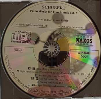 CD Franz Schubert: Piano Works for Four Hands, Vol. 2 - Three Military Marches - Four Polonaieses - Fantasy in g minor