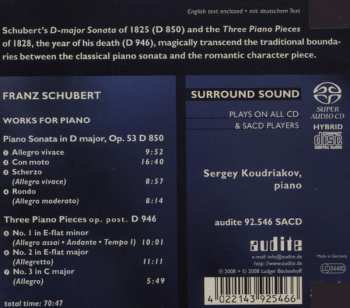SACD Franz Schubert: Sonata In D Major, Op. 53 / Three Piano Pieces