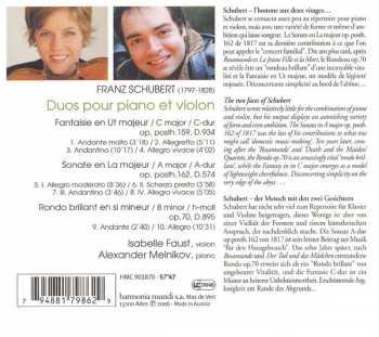CD Franz Schubert: Sonate D.574 - Rondo Op.70 - Fantasie D.934