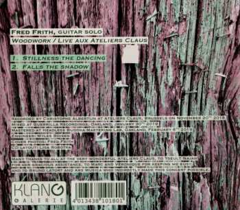 CD Fred Frith: Woodwork / Live Aux Ateliers Claus