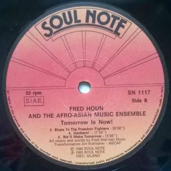 LP Fred Houn And The Afro-Asian Music Ensemble: Tomorrow Is Now!