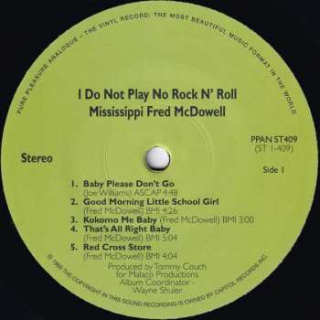 LP Fred McDowell: I Do Not Play No Rock 'N' Roll LTD