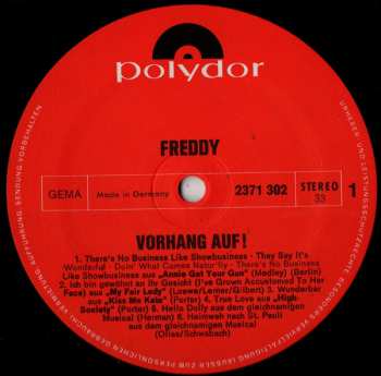 LP Freddy Quinn: Vorhang Auf !