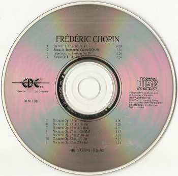 CD Frédéric Chopin: Ballade nr. 3,  Fantasie - Impromptu, Impromptu nr. 1, Barcarolle, Nocturnes
