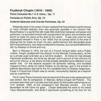 CD Frédéric Chopin: Piano Concerto No.1 - Fantasia On Polish Airs, Op. 13 - Andante Spianato And Grande Polonaise, Op. 22