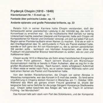 CD Frédéric Chopin: Piano Concerto No.1 - Fantasia On Polish Airs, Op. 13 - Andante Spianato And Grande Polonaise, Op. 22