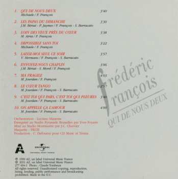 9CD/Coffret Frédéric François: L'intégrale Des Albums Originaux 1984-1992