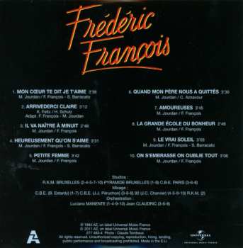 9CD/Coffret Frédéric François: L'intégrale Des Albums Originaux 1984-1992