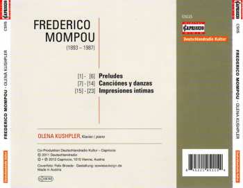 CD Frederic Mompou: Preludes, Canciónes Y Danzas, Impresiones Intimas