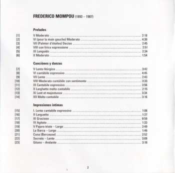 CD Frederic Mompou: Preludes, Canciónes Y Danzas, Impresiones Intimas