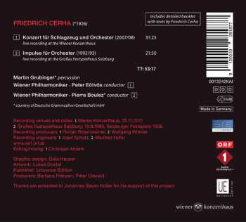 CD Wiener Philharmoniker: Konzert Für Schlagzeug Und Orchester / Impulse Für Orchester