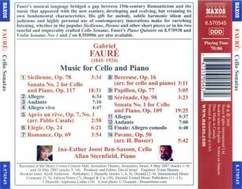 CD Gabriel Fauré: Cello Sonatas Nos. 1 And 2 / Sicilienne / Elegie / Pavane / Papillon
