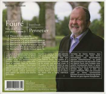 CD Gabriel Fauré: Intégrale De L'Œuvre Pour Piano, Volume 3