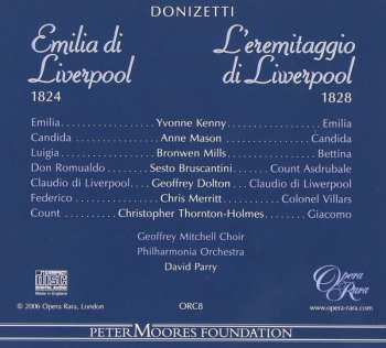 3CD Gaetano Donizetti: Emilia di Liverpool