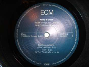 LP Gary Burton: Seven Songs For Quartet And Chamber Orchestra