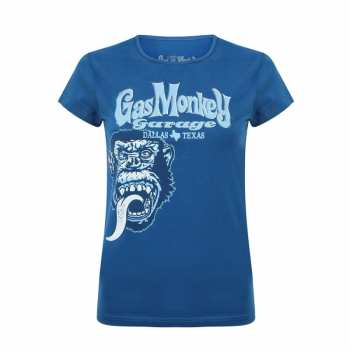 Merch Gas Monkey Garage: T-shirt Femmes Tonal Monkey Classic (blue)