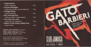 CD Gato Barbieri: Club Jamaica Buenos Aires En Vivo - 1961