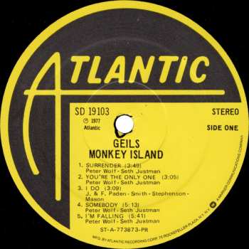 LP The J. Geils Band: Monkey Island