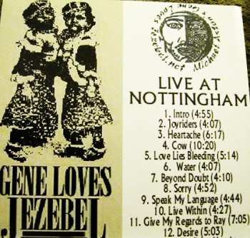 CD Gene Loves Jezebel: Live At Nottingham