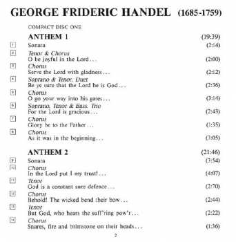 4CD/Coffret Georg Friedrich Händel: Chandos Anthems (Complete)