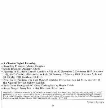 4CD/Coffret Georg Friedrich Händel: Chandos Anthems (Complete)
