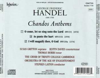 CD Georg Friedrich Händel: Chandos Anthems - I Will Magnify Thee · As Pants The Hart · O Come, Let Us Sing Unto The Lord