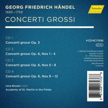4CD/Coffret Georg Friedrich Händel: Concerti Grossi Op. 3 & 6 (Complete)