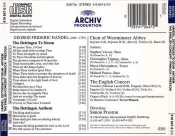 CD Georg Friedrich Händel: Dettingen Te Deum / Dettingen Anthem