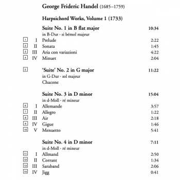 CD Georg Friedrich Händel: Harpsichord Works: Volume 1