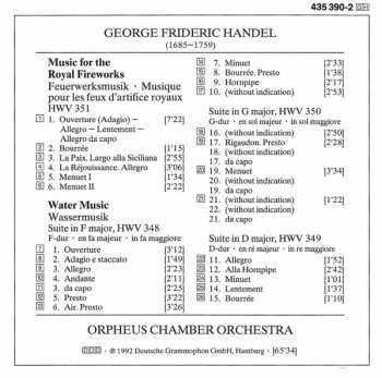 CD Georg Friedrich Händel: Water Music · Wassermusik · Music For The Royal Fireworks