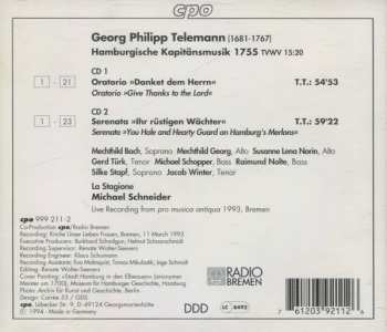 2CD Georg Philipp Telemann: Hamburgische Kapitänsmusik 1755