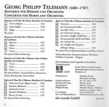 CD Georg Philipp Telemann: Konzerte Für Hörner Und Orchester = Concertos For Horn And Orchestra