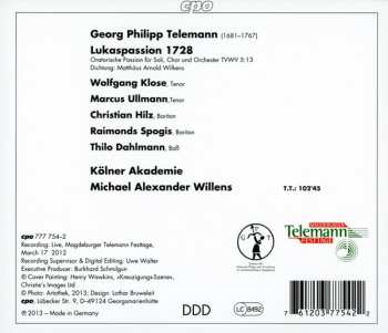 2CD Georg Philipp Telemann: Lukas Passion 1728