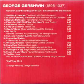 10CD/Coffret George Gershwin: 1898-1937