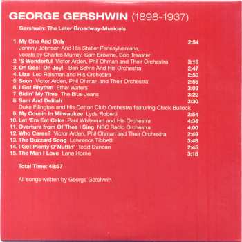 10CD/Coffret George Gershwin: 1898-1937