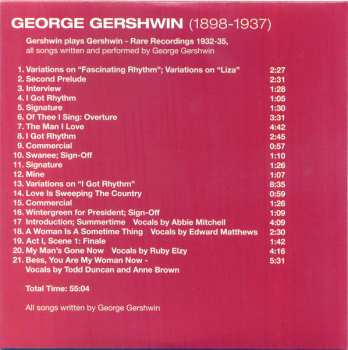 10CD/Coffret George Gershwin: 1898-1937