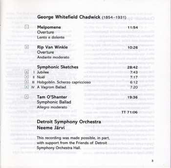 CD Detroit Symphony Orchestra: Melpomene / Rip Van Winkle / Tam O'Shanter / Symphonic Sketches