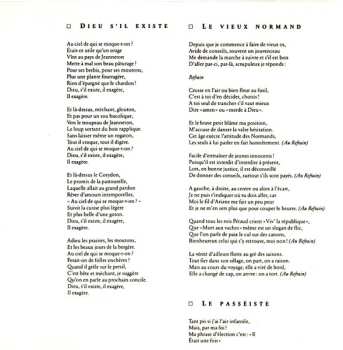 CD Georges Brassens: Dernières Chansons De Brassens Par Jean Bertola