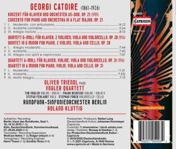 CD Rundfunk-Sinfonieorchester Berlin: Piano Concerto Op. 21; Piano Quintet Op. 28; Piano Quartet Op. 31