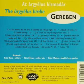 CD Gereben Ensemble: Az Árgyélus Kismadár / The Árgyélus Birdie