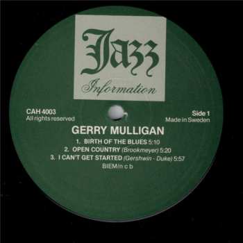 2LP Gerry Mulligan: In Sweden