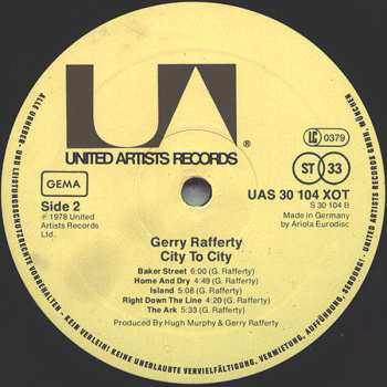 LP Gerry Rafferty: City To City