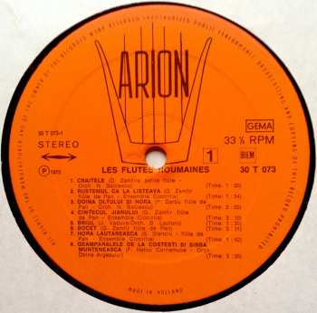 LP Gheorghe Zamfir: Les Flûtes Roumaines