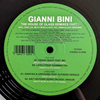 LP Gianni Bini: The House Of Glass Remixes Part.1